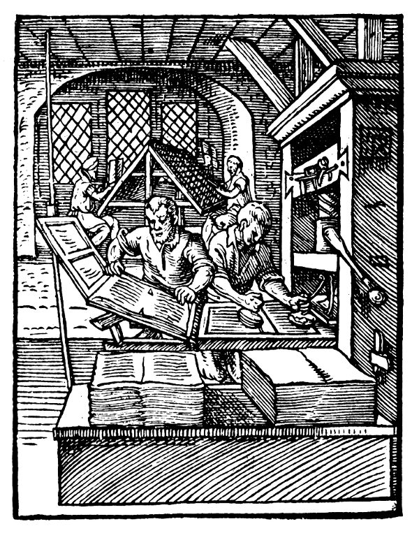 Printing press illustration