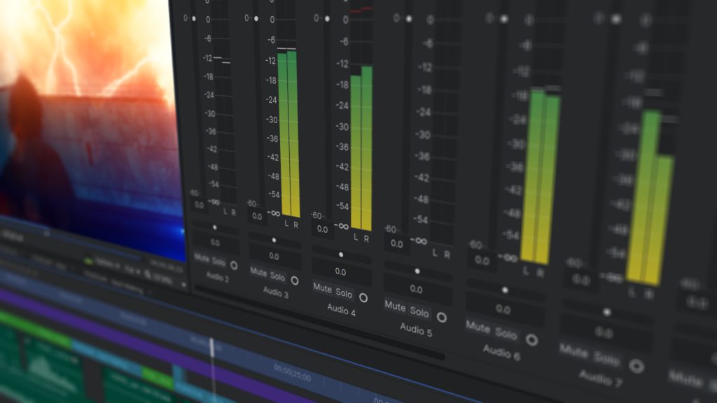 Audio sound mixer for Stranger Things-inspired film in HitFilm project