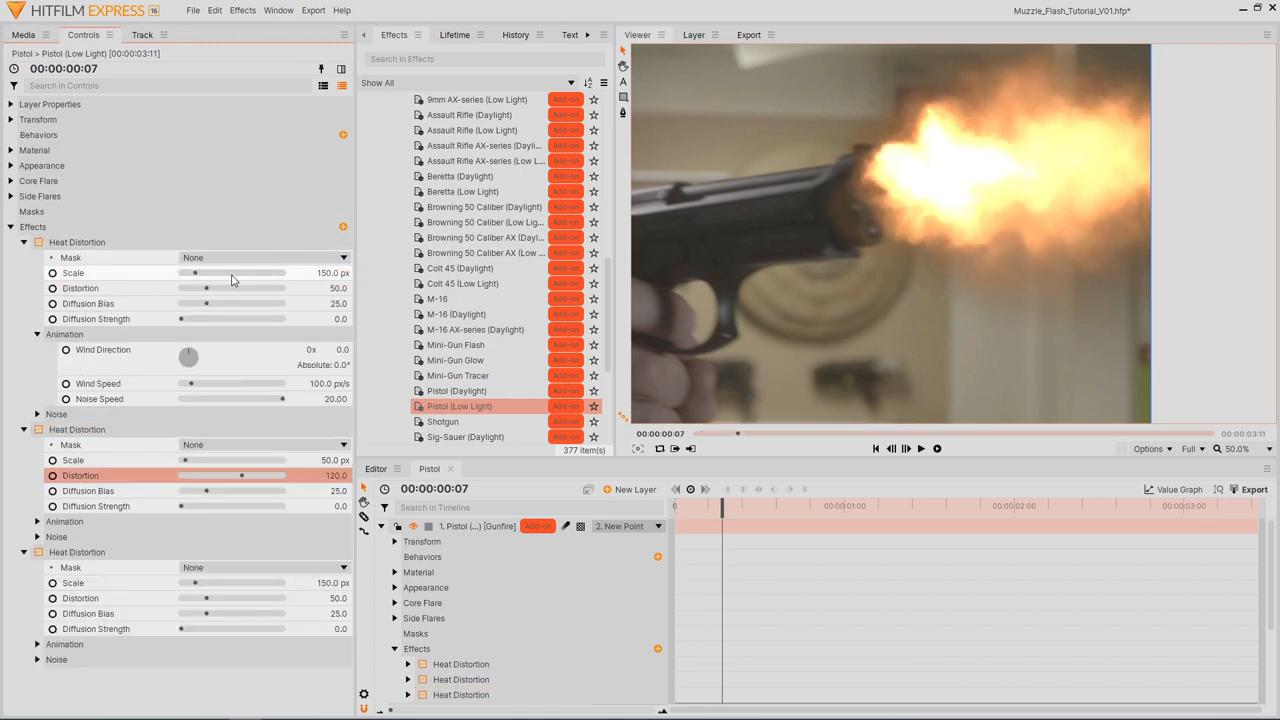 Heat distortion effects - muzzle flash effects tutorial
