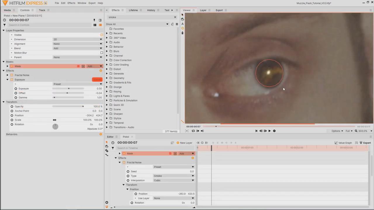 adding muzzle flash reflection to the eye