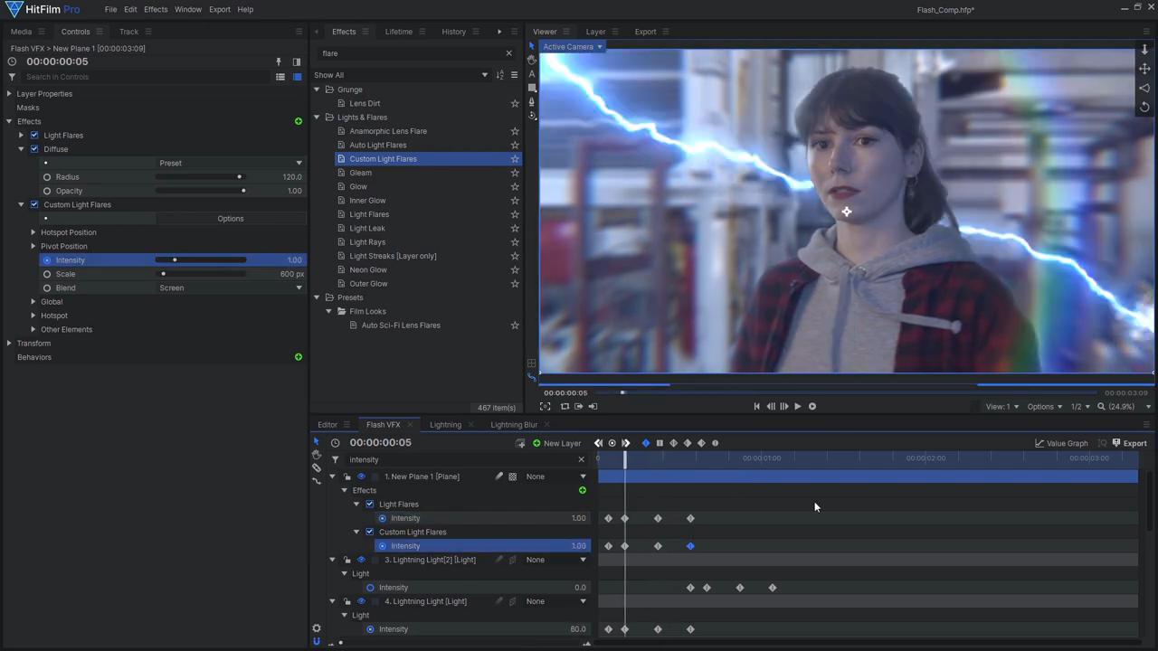 How to create the Justice League's Flashtime effect - adding light flares and sparks