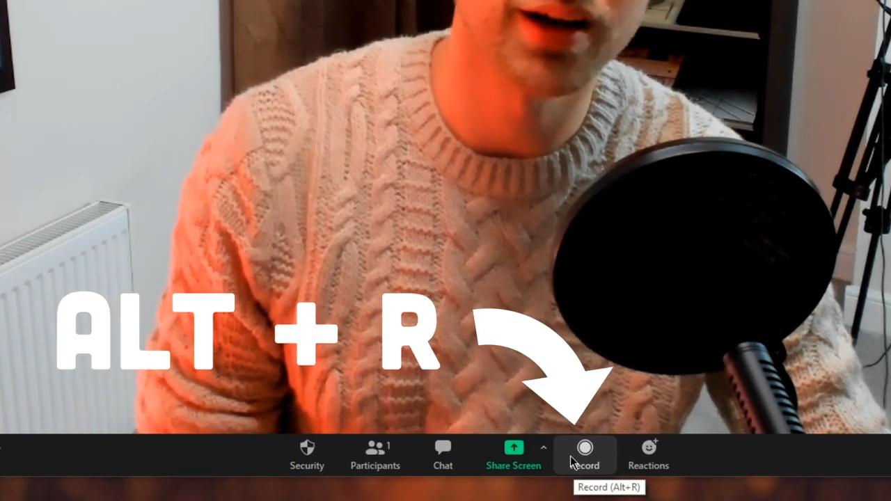 ALT + R shortcut for Zoom - how to record a zoom meeting