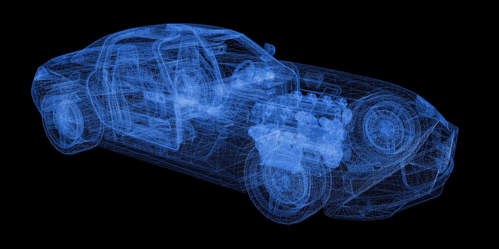 Sports Car 3D wireframe