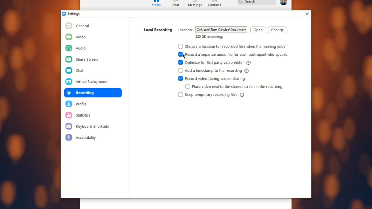 Optimal recording settings for Zoom meetings - how to improve your webcam footage